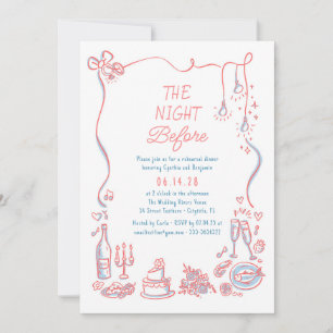 Handgezeichnete Funky Whimsical Probe Dinner Einladung