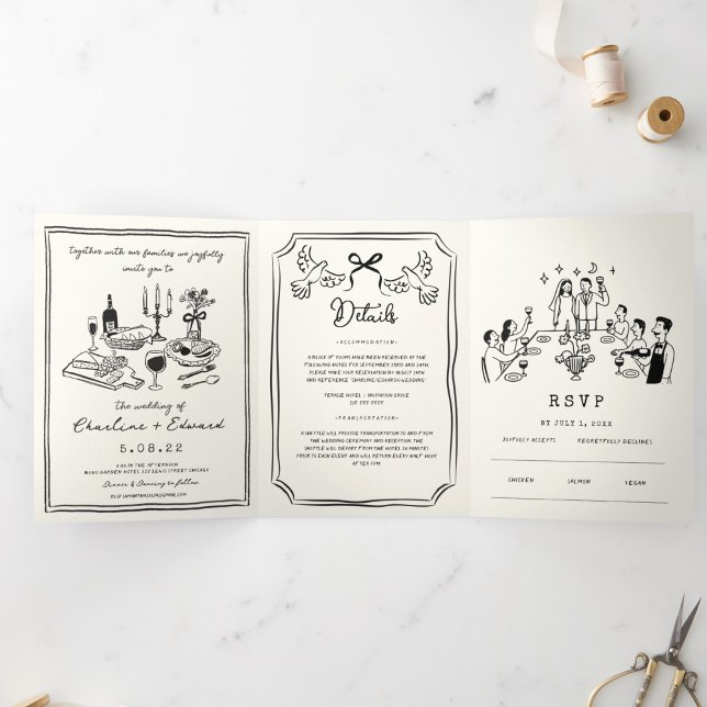 Handgezeichnete funky Zeichnung handgeschriebene H Dreifach Gefaltete Ankündigung (Von Creator hochgeladen)