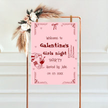 Handgezeichnete Galentine Girls Nacht Begrüßungsze