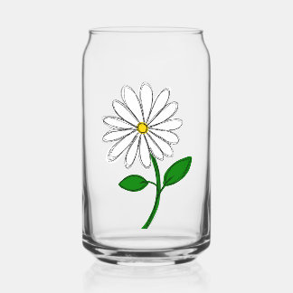 Handgezeichnete Gänseblümchen-Glasdose | Minimale Dosenglas