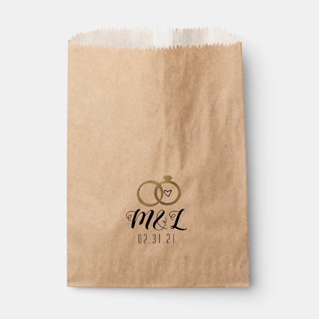 Handgezeichnete Gastgeschenk Hochzeit Geschenktütchen (Vorderseite)
