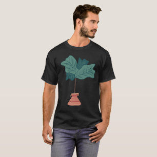 Handgezeichnete Geigen-Feigenblatt-Zimmerpflanze T-Shirt
