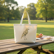 Handgezeichnete geometrische Vogel-Tasche