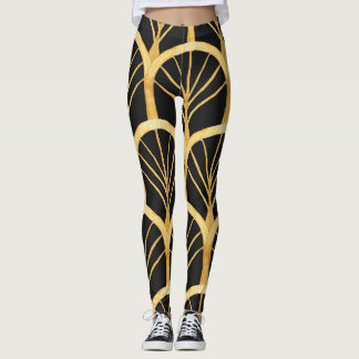 Handgezeichnete Gold-Imitation Wasserfarbe Leggings