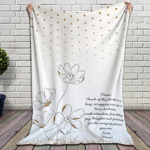 Handgezeichnete goldene Kalifornische Mohnblumen b Fleecedecke
