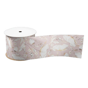 Handgezeichnete goldene Wildblumen elegante dusty  Satinband