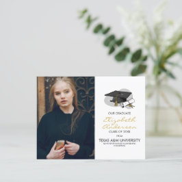 Handgezeichnete Graduierungskappe und Foto Party P Einladungspostkarte