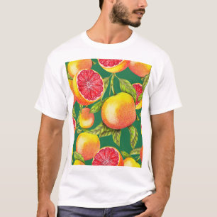 Handgezeichnete Grapefruits Nahtloses Muster T-Shirt