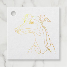 Handgezeichnete Greyhound Line Art - Minimalistisc Geschenkanhänger