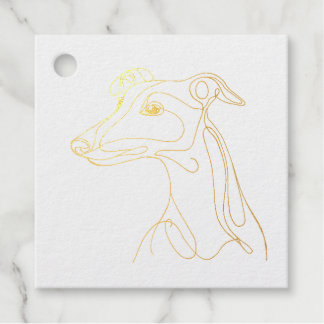 Handgezeichnete Greyhound Line Art - Minimalistisc Geschenkanhänger