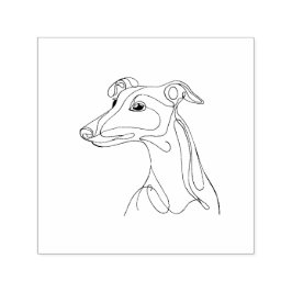 Handgezeichnete Greyhound Line Art - Minimalistisc Permastempel