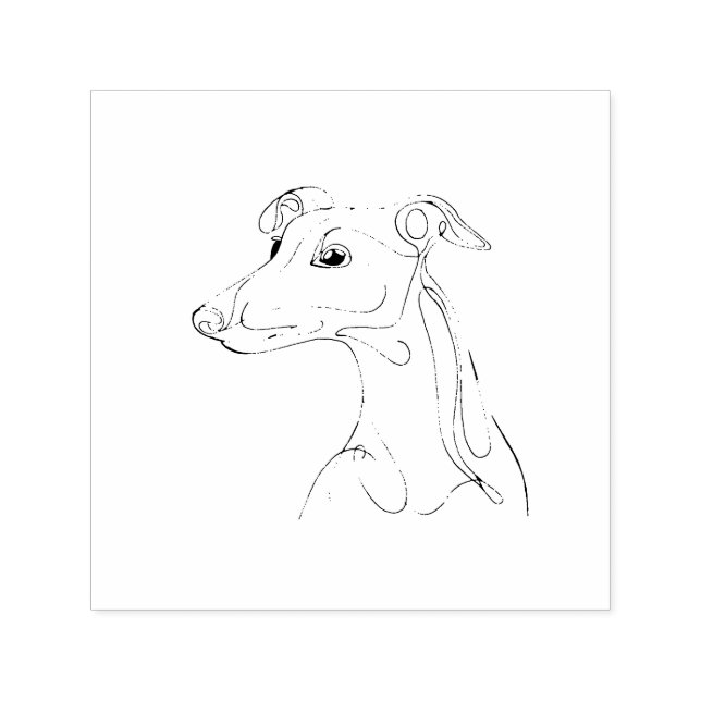 Handgezeichnete Greyhound Line Art - Minimalistisc Permastempel (Design)