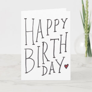 Handgezeichnete Happy Birthday-Karte gefaltet Karte