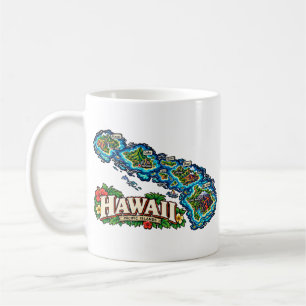 Handgezeichnete Hawaii-Reise-Kunst-Sehenswürdigkei Kaffeetasse