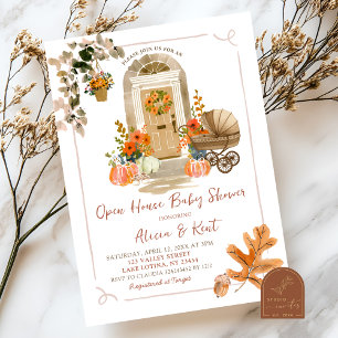 Handgezeichnete Herbst-Baby-Open-House-Party Einladung