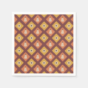 Handgezeichnete Herbst-Diamant-Muster Papier Napki Serviette