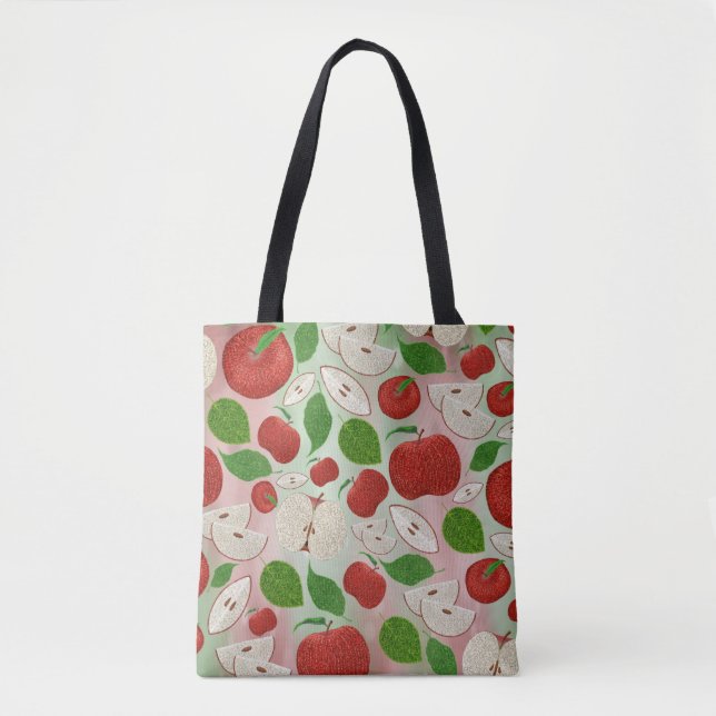 Handgezeichnete Herbstapfel-Muster-Tasche (Vorderseite)