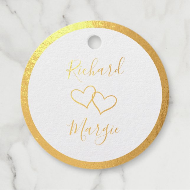 Handgezeichnete Herzen des Ehepaars 50. Jahrestag Geschenkanhänger (Vorderseite)