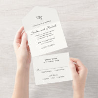 Handgezeichnete Herzen Doodle Moderne Hochzeit