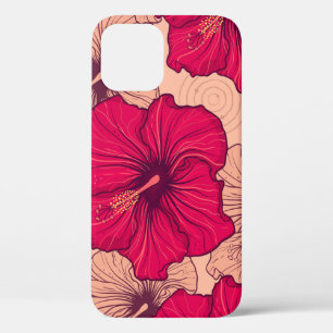 Handgezeichnete Hibiskusblüten Vintage Case-Mate iPhone Hülle