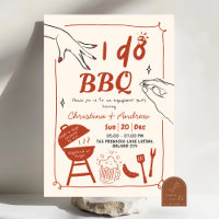 Handgezeichnete Hinterhof-I-do-BBQ-Hochzeitseinlad