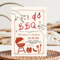 Handgezeichnete Hinterhof-I-do-BBQ-Hochzeitseinlad