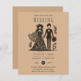 Handgezeichnete Hochzeitsbrücke Cartoon Groom Tera