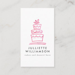 Handgezeichnete Hochzeitskuchen Wasserfarbe Visitenkarte