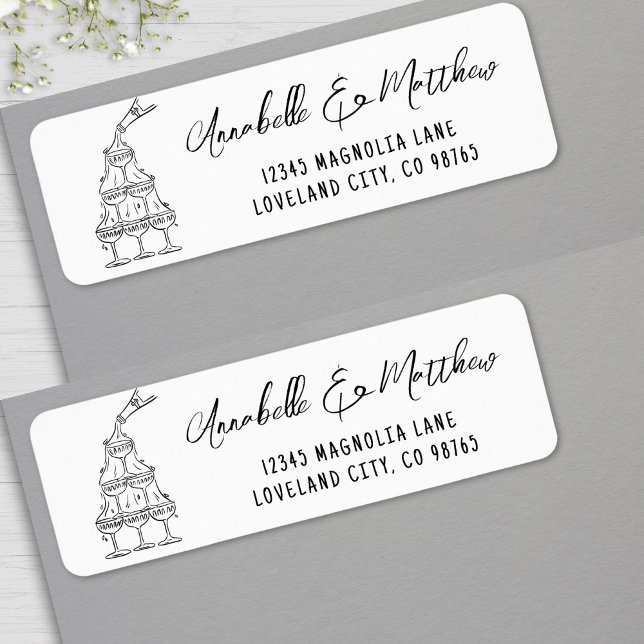 Handgezeichnete Hochzeitsstiftung (Hand Drawn Wedding Return Address label)