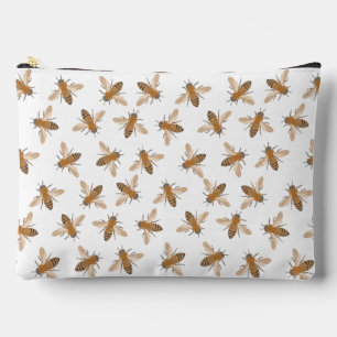 Handgezeichnete Honeybees Zipper Pouch Zubehörtasche