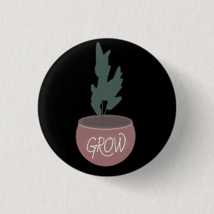 Handgezeichnete Illustration der gepotteten Pflanz Button