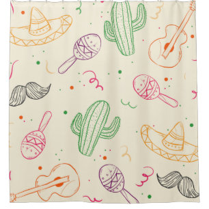Handgezeichnete Illustration des Cinco de Mayo Day Duschvorhang