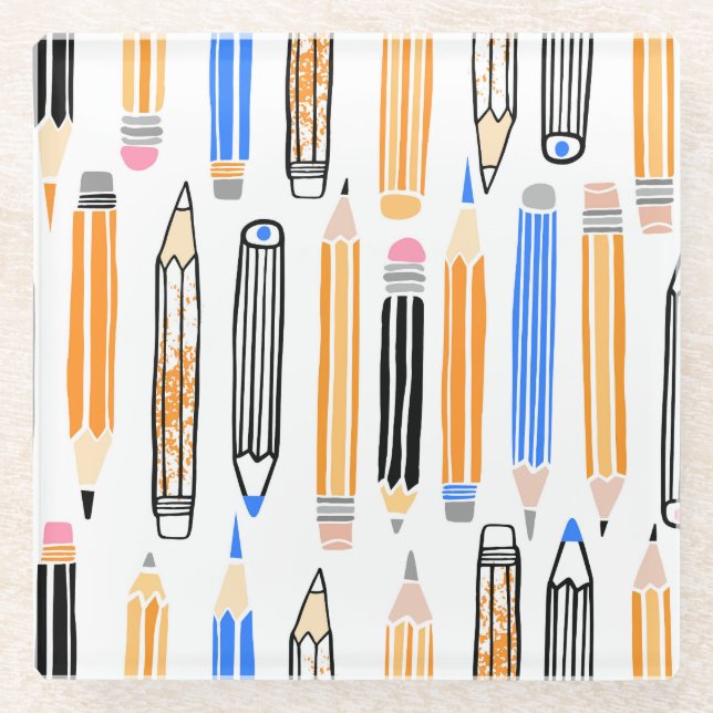 Handgezeichnete Illustration Glasuntersetzer (Vorderseite)