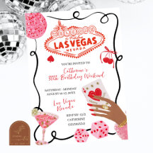Handgezeichnete Illustration Las Vegas Geburtstags