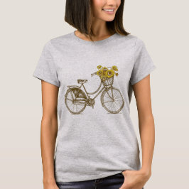 Handgezeichnete Illustration Vintage Fahrrad T-Shirt