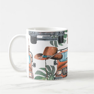 Handgezeichnete Illustration. Wasserdruck nahtlose Kaffeetasse