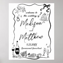 Handgezeichnete Illustrationen Doodle Wedding