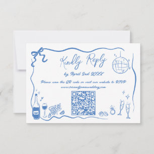 Handgezeichnete Illustrationen Doodles Hochzeiten  RSVP Karte