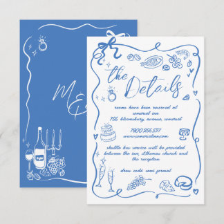 Handgezeichnete Illustrationen Doodles Hochzeitsde Begleitkarte