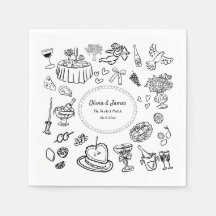 Handgezeichnete Illustrationen, Hochzeit von Bar C