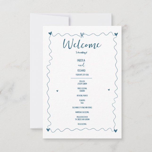 Handgezeichnete Illustrationen zum Hochzeitsprogra (Vorderseite)