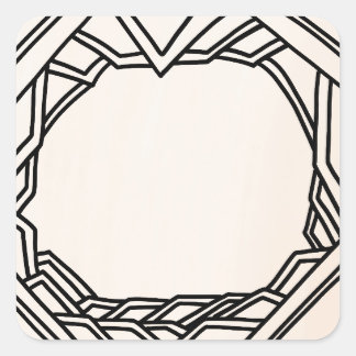 Handgezeichnete Illustrierte Ornamentale Quadratischer Aufkleber