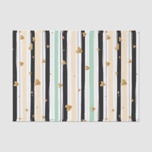 Handgezeichnete Imitate Muster für goldene Herzen Seidenpapier