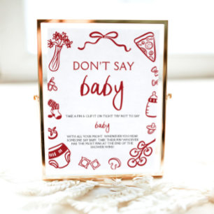 Handgezeichnete italienische Baby Shower 'Sag nich Poster