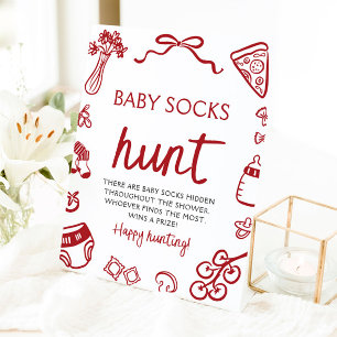 Handgezeichnete italienische Babysocken Kinderdusc Sockelschild