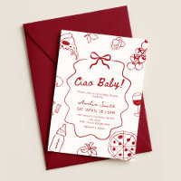 Handgezeichnete italienische Ciao-Baby-Party