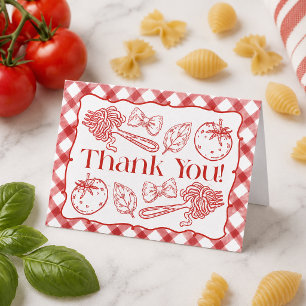 Handgezeichnete italienische Pasta Dankeskarte
