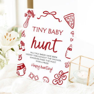 Handgezeichnete italienische Windel Baby Hunt Baby Sockelschild