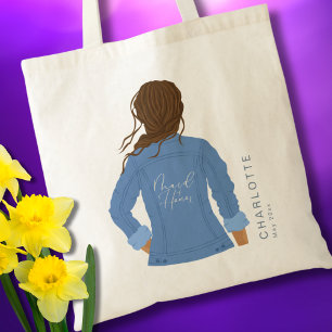 Handgezeichnete Jeansjacke Braune Haare Maid of Ho Tragetasche