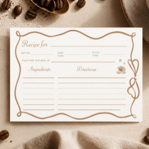 Handgezeichnete Kaffee-Brautparty-Rezeptkarte Einladung